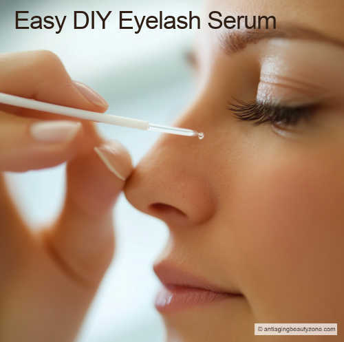 Applying Eyelash Homemade Serum for Thicker, Healthier Lashes. A woman applying eyelash homemade serum for natural lash growth.