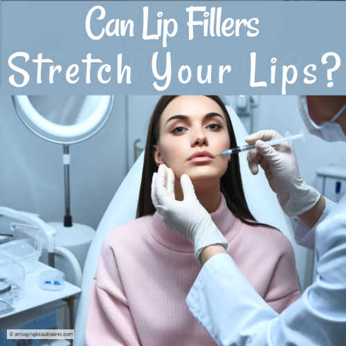 A Woman receiving lip injections to enhance volume and shape, addressing concerns about whether lip fillers stretch lips.