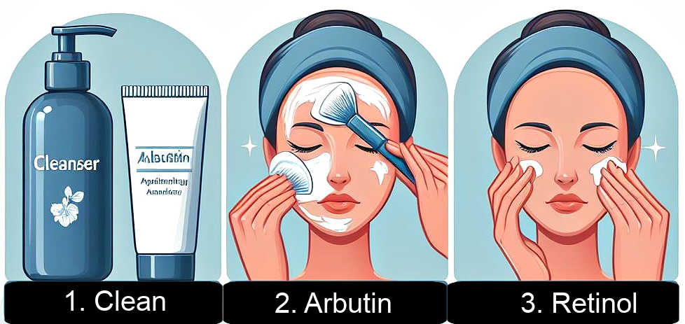 What goes first Alpha Arbutin or retinol? How to apply alpha arbutin and retinol together.