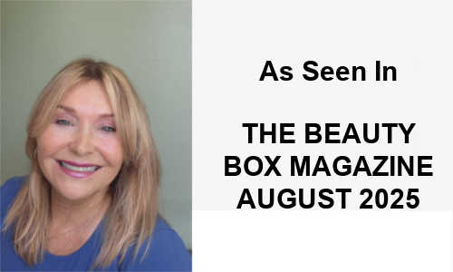 Linda Robison Beauty Box Magazine August 2025 feature – skincare, facial fitness, and anti-aging tips for women over 60