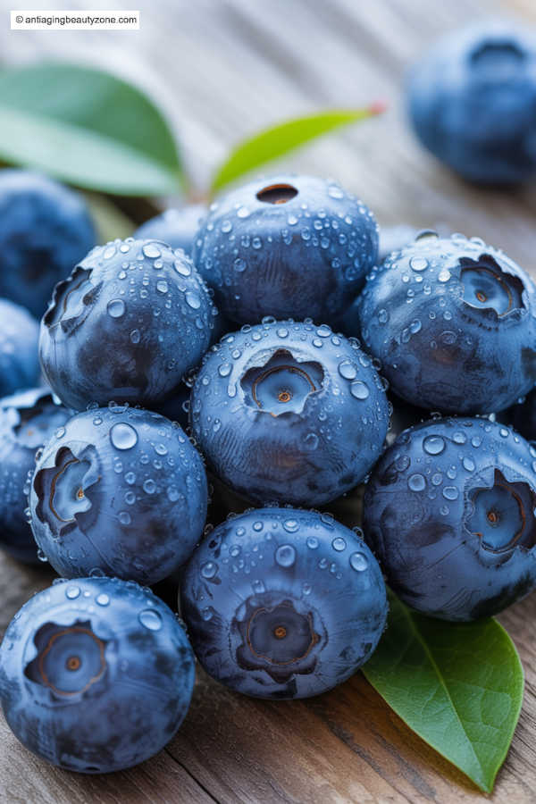 antioxidant face mask homemade – blueberry recipe resh blueberries on a counter prepared for homemade enzyme mask