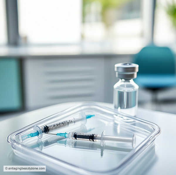 Botox and dermal filler syringes for facial rejuvenation and wrinkle reduction treatments.