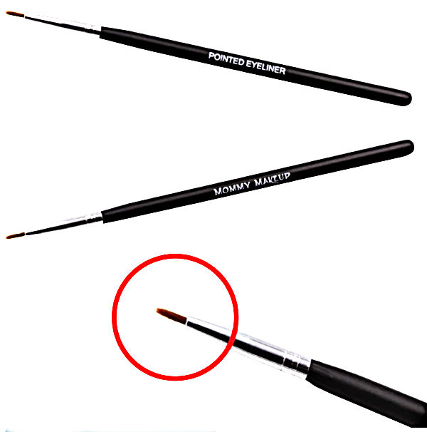 Mommy Makeup Super Thin Eyeliner Brush – Ideal for Tightlining and Detail Work Thin eyeliner brush by Mommy Makeup for precise gel liner application on aging eyes