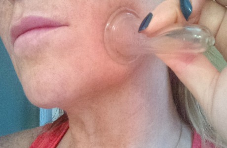 Facial cupping therapy. cupping neck