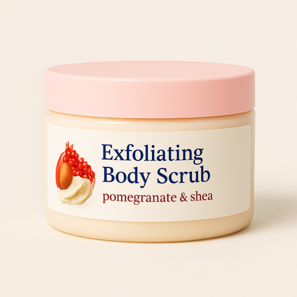 Dove Body Polish: a gentle exfoliating scrub that can be used on the face for smoother, glowing skin Jar of Dove Exfoliating Body Polish pomegranate and shea, a gentle scrub that smooths and brightens skin—even safe for delicate facial use.