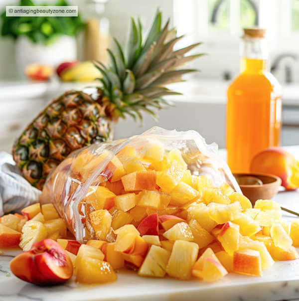 Face enzyme peel masks using frozen fruit. Fruit to be used for an enzyme peel mask.