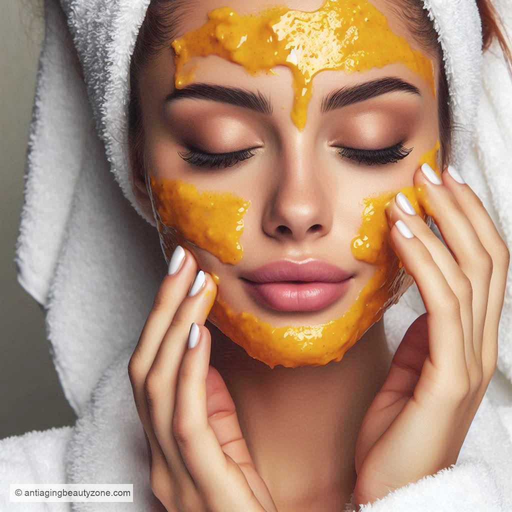 How to apply papaya enzyme peel facial. A woman applying a homemade papaya face mask.