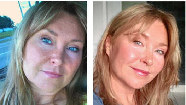My face before and after facial exercises.