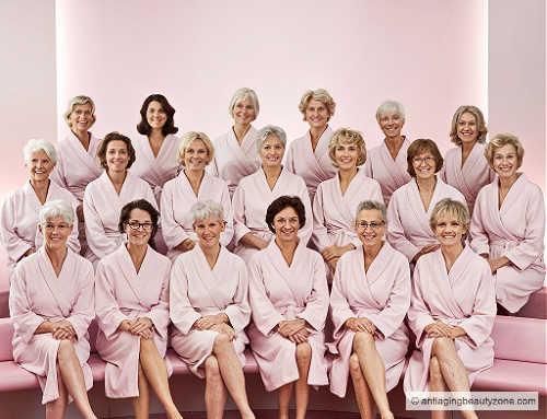 A small on 50 women aged 40 to 60 who did a 3-minute face massage for two weeks showed improvements in firmness and skin tone. A group of beautiful women between 40 and 60 years old.