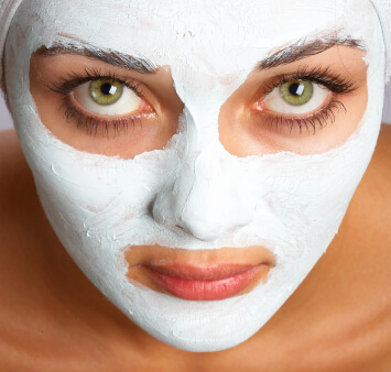 Woman wear an enzyme mask. Woman using a peel to reap the enzyme facial benefits for smoother skin.