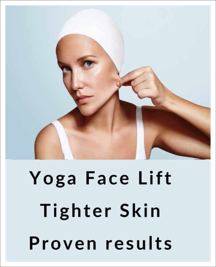 Tight facial contours.