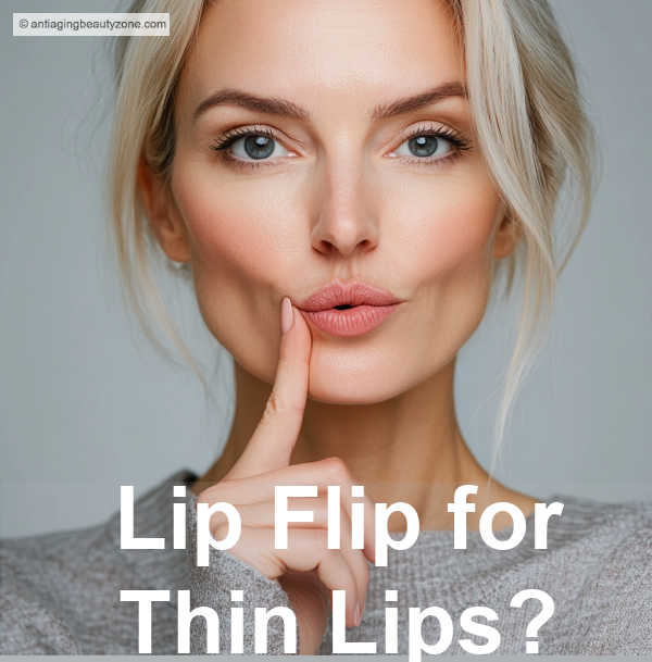 Considering a lip flip? See how subtle Botox can lift and shape your smile without filler. A woman gently touching her lips, appearing thoughtful—considering a subtle lip flip treatment for a natural-looking enhancement.