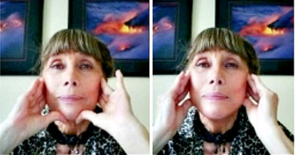 Slim face exercise, step two. Slim face exercise step one.