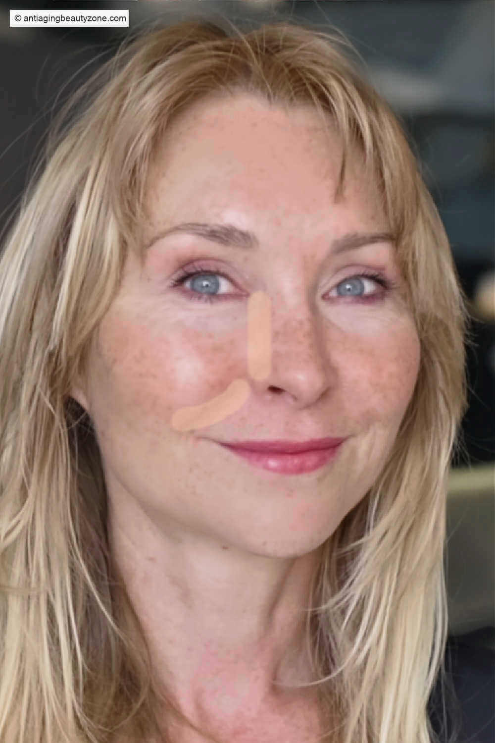 Where I place foundation on my face for a softer, more natural finish over 40