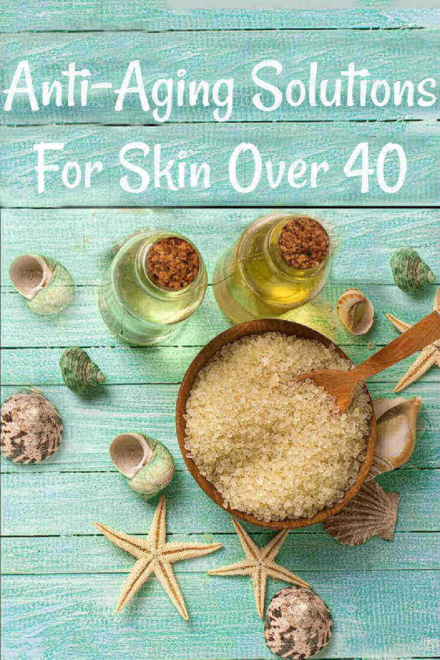 Sea salt and face oils for natural anti-aging treatment. Natural Anti-Aging Solutions
