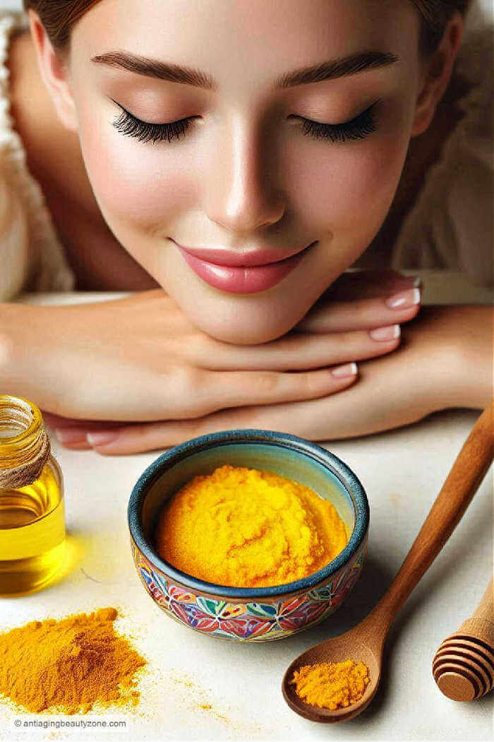 DIY Turmeric Scrub For Dark Spots. Turmeric face scrub recipe.