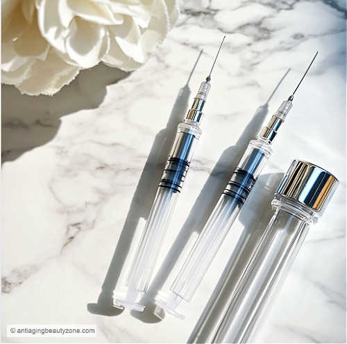 Syringes filled with dermal filler, illustrating options for the best types of lip fillers.