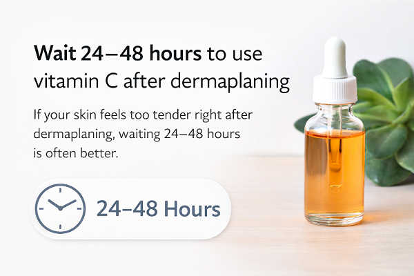 wait 24 to 48 hours before using vitamin C after dermaplaning how long to wait to use vitamin C after dermaplaning