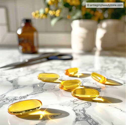 Vitamin E oil can be used to make at home eye creams and serums for Dark Circles and under eye bags. Vitamin E soft gels.