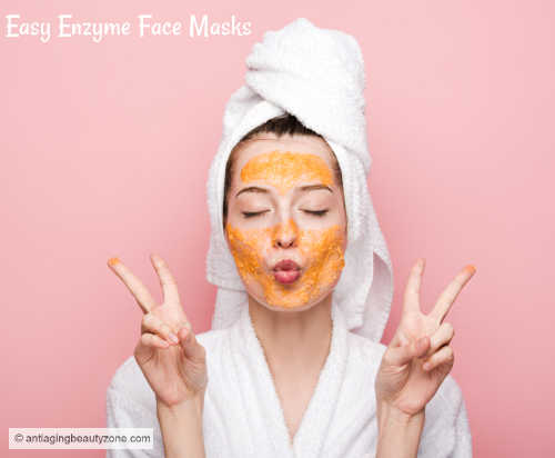 Woman wear an enzyme mask. Woman using a peel to reap the enzyme facial benefits for smoother skin.
