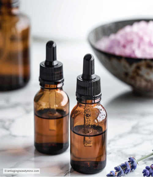 Amber essential oil bottles for wrinkles