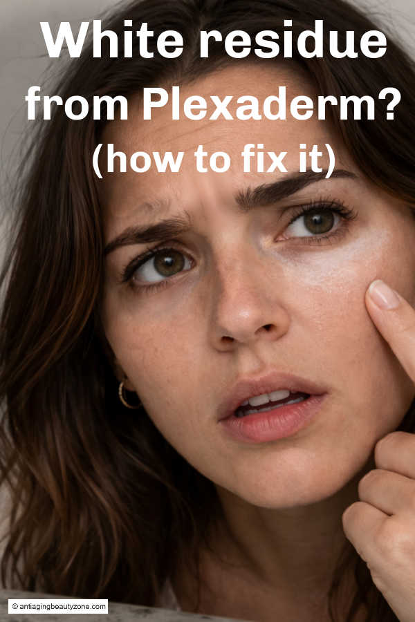 white residue under eyes from Plexaderm chalky film how to fix it